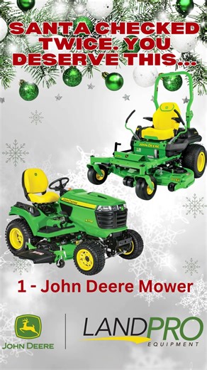 Holiday Savings on John Deere Tractors, Gators and Mowers at LandPro Equipment! #johndeere
