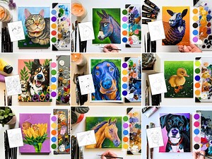 Pet Portrait Acrylic Painting Masterclass, Color Theory, Tutorials Step-by-step, Improve Technique, Wildlife, Master Animal Art, Art Therapy - Etsy