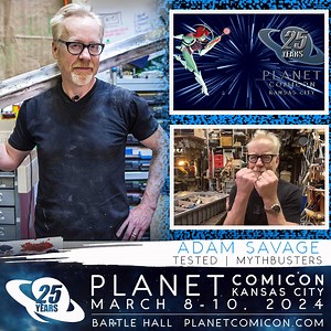 📣We are beyond excited to welcome back Adam Savage for Planet Comicon Kansas City's 25th Anniversary. ⚡You know Adam Savage from his days on Discovery channel's Mythbusters. His career is the stuff of science fiction dreams as he's worked as a model maker on projects such as "Galaxy Quest", "Bicentennial Man", "Star Wars: Episode II – Attack of the Clones", "The Mummy", "The Matrix Reloaded", and "Space Cowboys" just to name a few. His YouTube channel Tested explores the intersection of science