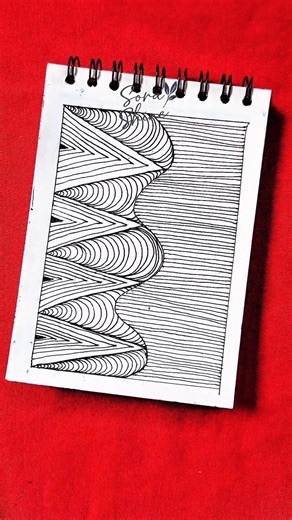 Hypnotic Line Wave Pattern Art #shorts #zentangle #doodle #drawing #art #mindfulness #relaxingart