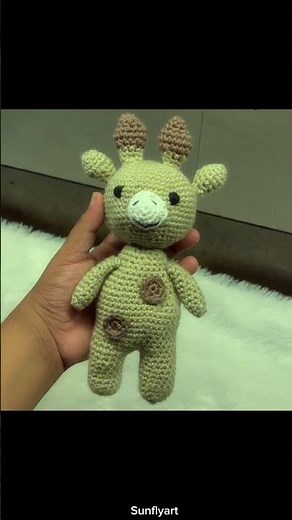 Finally i crocheted a giraffe with my own pattern.as a beginner it was a milestone for me.#crochet