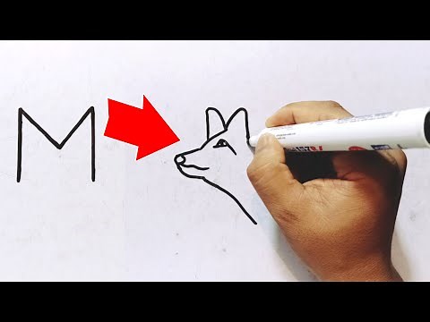 Learn How To Draw A Fox From Letter M | How To Turn Letter M Into A Fox Drawing Easy | New Drawing