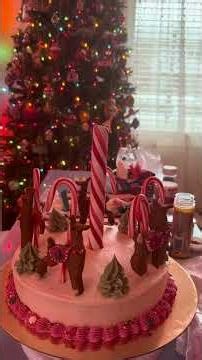 Christmas Carousel Cake 🎂 🎠#christmas #christmasbaking #cakedecorating #whimsical #shorts #cake