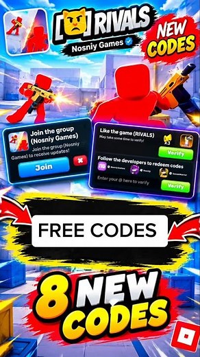 🔥Hurry! RIVALS NEW CODES! 🎁 FREE KEYS & REWARDS | Roblox RIVALS UPDATE 2026 🎯
