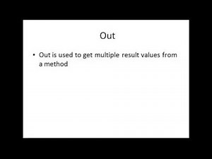 Learn about parameter types - OUT and REF in C# with code example