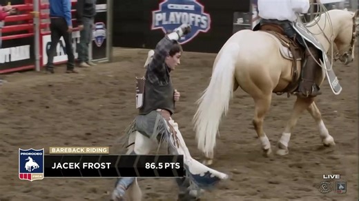 6.8K views · 163 reactions | Jacek Frost's 86.5 put him No. 2 on two head in Puyallup, and the No. 23-ranked bareback rider in the World is coming back for the Short Round. Frost is $13,000 outside of the Top 15 in the World, and it is a $13,000 payday for a win on Sunday. The bubble could change it all. | CowboyChannel | Facebook