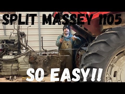 Splitting a Massey Ferguson 1105 in 30 minutes! Shift fork and pto coupler OUT!