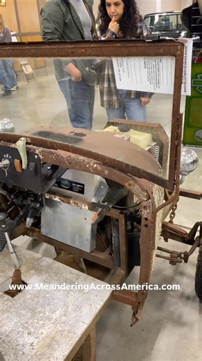 Meandering Across America on Instagram: "Rusty Homemade Redneck Car with Lawnmower Engine at Tennessee Motorama www.MeanderingAcrossAmerica.com #car #cars #carshow #auto #automotive"