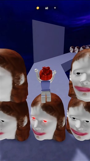 Girl escaping creepy Giant Faces in Roblox #roblox #robloxshorts #robloxedit