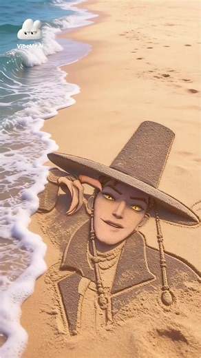 The waves will erase the sand art!🏖️30 | Kpop Demon Hunters#kpopdemonhunters #netflix #golden #rumi #vibemeai