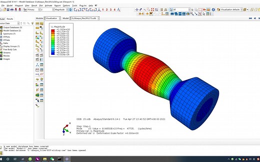 【Abaqus】第十五讲：进行自由模态分析与约束模态分析
