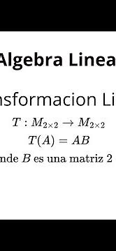 Transformación lineal T:Mnn → Mnn, definida por T(A)=AB, dónde B es una matriz fija de n×n