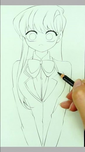 Drawing Cute Komi-san in School Uniform ✍️✨ #komisan #anime #shorts