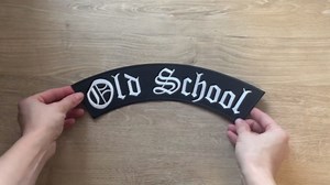 Old School Top Rocker 12" | Large Embroidered Motorcycle Custom Patch Iron On - by Nixon Thread Co. (12" x 2.5")