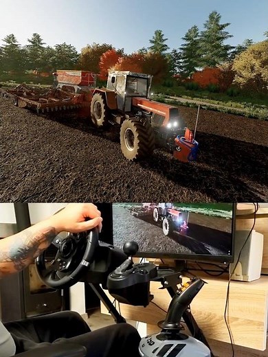Farming Simulator Zetor 16245 Logitech Steering Wheel Manual Shifter Thrustmaster Farmstick #dkgc