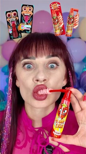 ASMR Red Candy Spray Lollipop, Gummy Eyeballs #mukbang