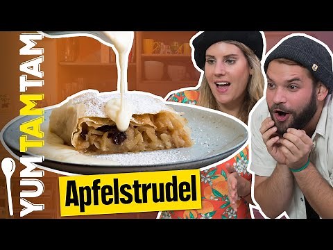 Apfelstrudel // Mit einfacher Vanillesoße // #yumtamtam