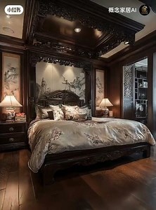 A traditional Chinese-style luxury bedroom, where you can sleep amidst the elegance of the East.