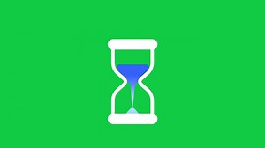 Download Hourglass loading timer loop animation sign symbol icon on green screen background for free