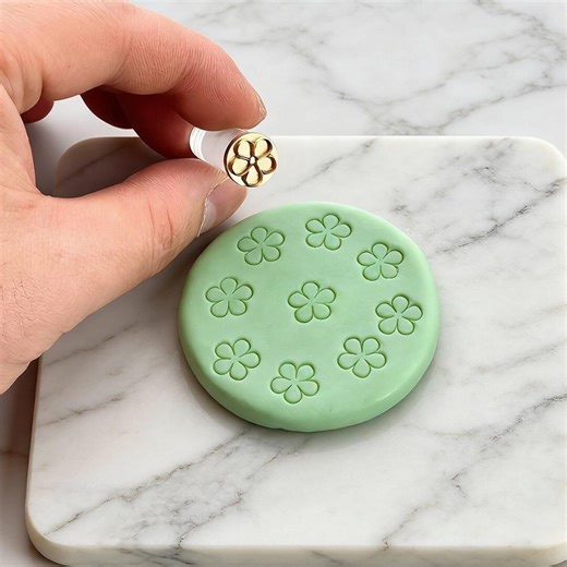 Handmade Brass Five Petal Flower Clay Stamp, Pottery Tools, Soft Pottery Clay Embossing Mold, Clay Cutter - Etsy