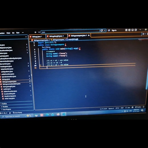 String Compare In Java #java #coding #tutorial #javatutorial #programming #shorts