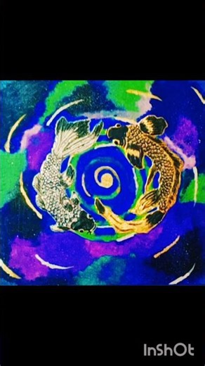 Diy 3D Koi Fish 🐠Yin Yang #shorts #diy #viral #koi #yinyang #viral #ytshorts #3d