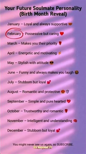 According To Your Birth Month What Will Your Soulmate Be Like?❤️🫀