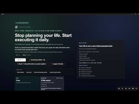 Dock – Personal Execution System | From Friction to Action