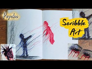 Psycho Art Tutorial | Scribble Art | Easy Sketch Step by Step | Emotional Drawing | Horror Art