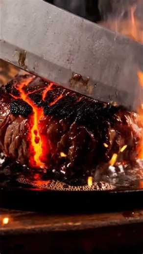 Magma Dragon Steak ASMR🔥マグマドラゴンステーキASMR🔥ジュワッ！ #cooking #food #bbq #異世界料理 #異世界漫画