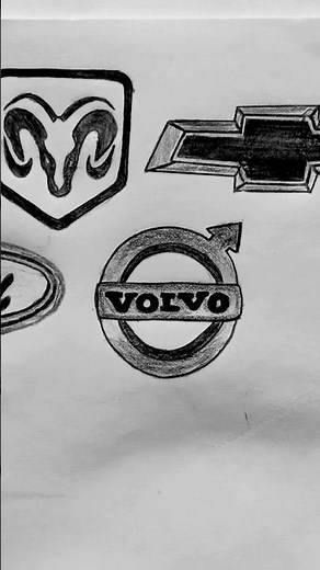How to draw VOLVO logo 🔥🖤 unique and satisfying technique #art #shorts