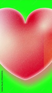 Great 3D animated heart on green screen. Heart transition with key colors. Women's Day, Valentine's Day, Mother's Day, and Wedding day heart animation. Chroma color.