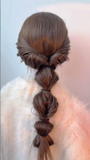 Winter-ready, gentle bubble ponytail braid tutorial #braidingtutorial #hairstyletutorial