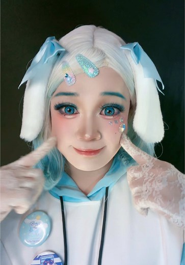 シナモロール。ファンの人すまない。#makeup #make #メイク #化粧 #加工 #女装 #サンリオ #シナモロール #ちゅ可愛くてごめん #コールドホワイト