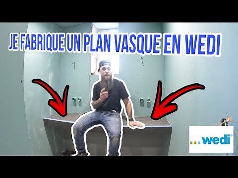 Je fabrique un plan vasque en wedi et pose d'un receveur prêt à carreler - Ep 91
