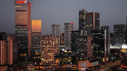 以timelab的方式打开南村万博夜景