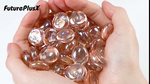 FUTUREPLUSX 5LB Flat Glass Marbles, Pink Glass Pebbles Marbles for Vases Fillers Fish Tank Aquarium Table Scatters DIY Crafts
