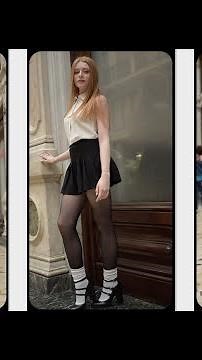 TRY ON HAUL FASHION GLAMOUR EDITORIAL:Pantyhose, Stockings, Tights,Heels, Mini Skirt (Vertical 4K)