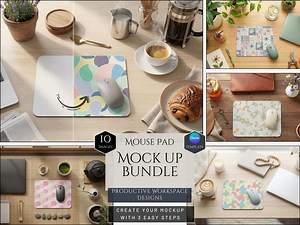 Mouse Pad Mockup Bundle -productive Workspace Designs -customizable Mousepad Templates -10 HQ Mockups -desk Pad Bundle -canva Template - Etsy