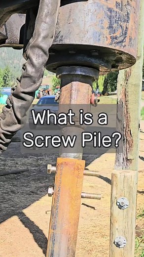 This is a screw pile. #screwpile #foundation #polebarn #barnbuilder #shopbuilder #farrowbuilt