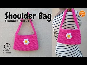 Crochet Chunky Cloud Shoulder Bag - Beginners (Quick & Easy ONE HOUR project) | Crochet Barbie Bag