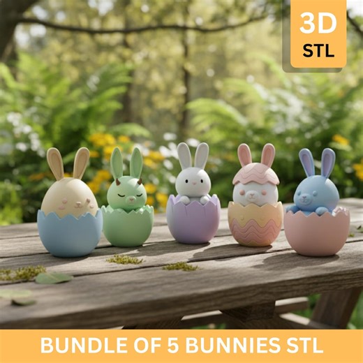 Easter Bunny Egg STL Bundle – Bunny Figurines for 3D Printing Spring Decor - Etsy