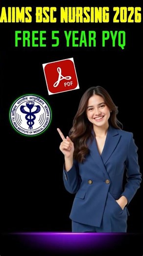 AIIMS BSc Nursing 2026 | 5 Year PYQ PDF FREE🔥 #shorts