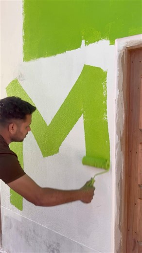 Wallpainting Green Colour Fast Code 🏡 art #viralvideo #homedecor #trendingvideo #shortfeed #viral