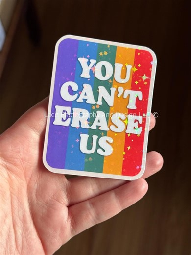 You Can't Erase Us Sticker | Anti Trump Sticker, LGBTQ  Sticker, Anti Fascism, Protest Sticker, Human Rights, Pulse Crosswalk Sticker - Etsy