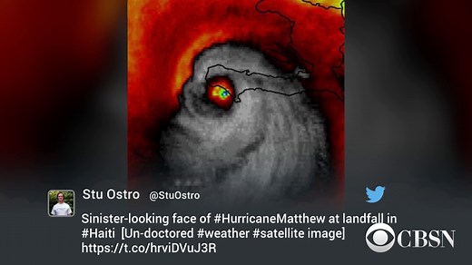 Satellite image of Hurricane Matthew looks like skull smiling