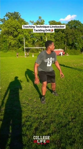 Teaching Technique: Linebacker Tackling Drill🏈 #YouthFootball #Football #Coaching #Coach #LBDrills