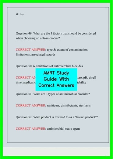AMRT Study Guide With Correct Answers video