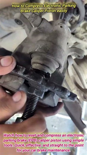 How to Compress Electronic Parking Brake Caliper Piston easily #shorts #mechanic #automobile