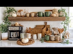 Rustic Fall Kitchen Makeover | Cozy Coffee Bar Styling & Cheap Seasonal Decor Ideas You'll Love